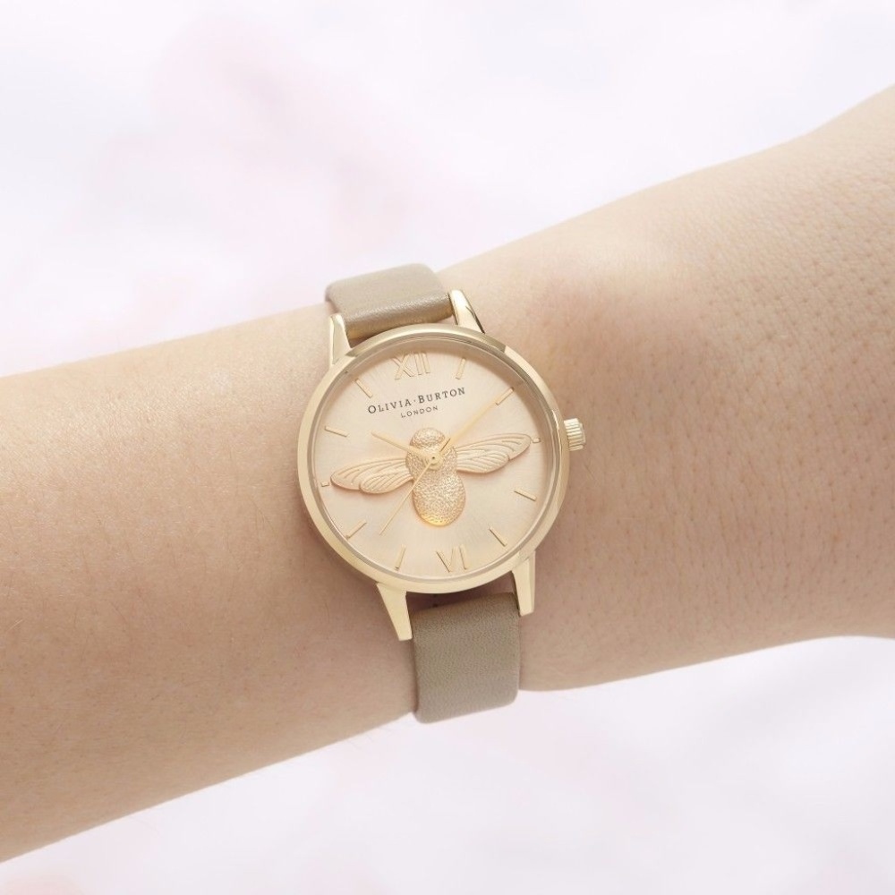 Olivia Burton Moulded Bee Watch- leather strap